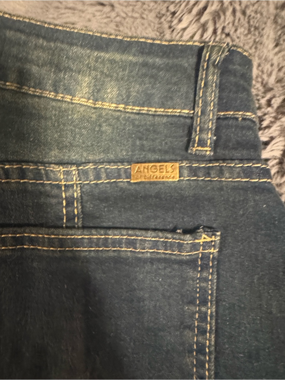 Angels Dark Blue Women's Jeggings with Contrast Stitching